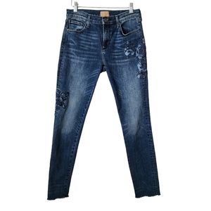 DRIFTWOOD x ANTHROPOLOGIE Janice Skinny‎ jeans floral embroidery Festival 27